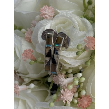 925 Sterling Silver Agate & Opal Earrings Length 0.95 Inch