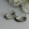 925 Sterling Silver Agate & Opal Earrings Length 0.95 Inch