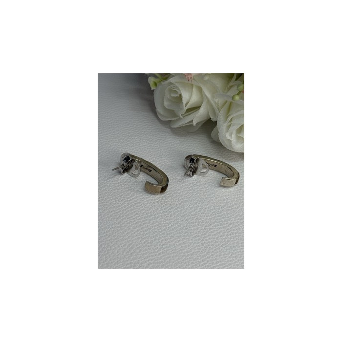 925 Sterling Silver Agate & Opal Earrings Length 0.95 Inch