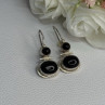 925 Sterling Silver Onyx Earrings Length 1.55 Inch