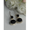 925 Sterling Silver Onyx Earrings Length 1.55 Inch