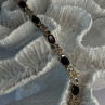 925 Sterling Silver Flower Garnet Bracelet Length 8
