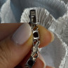 925 Sterling Silver Flower Garnet Bracelet Length 8
