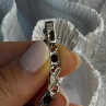 925 Sterling Silver Flower Garnet Bracelet Length 8