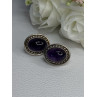 925 Sterling Silver Amethyst Earrings Length 0.75 Inch
