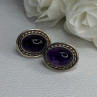 925 Sterling Silver Amethyst Earrings Length 0.75 Inch