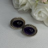 925 Sterling Silver Amethyst Earrings Length 0.75 Inch