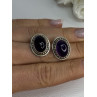 925 Sterling Silver Amethyst Earrings Length 0.75 Inch