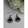 Vintage 925 Sterling Silver Sodalite Earrings Length 1.60 Inch