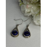 Vintage 925 Sterling Silver Sodalite Earrings Length 1.60 Inch