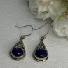 Vintage 925 Sterling Silver Sodalite Earrings Length 1.60 Inch