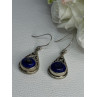 Vintage 925 Sterling Silver Sodalite Earrings Length 1.60 Inch