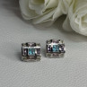 925 Sterling Silver Multicolor Spinel Earrings Length 0.46 Inch
