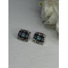 925 Sterling Silver Multicolor Spinel Earrings Length 0.46 Inch