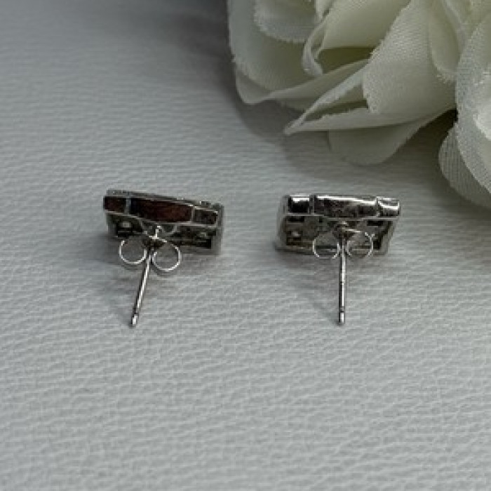 925 Sterling Silver Multicolor Spinel Earrings Length 0.46 Inch
