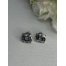 925 Sterling Silver Multicolor Spinel Earrings Length 0.46 Inch