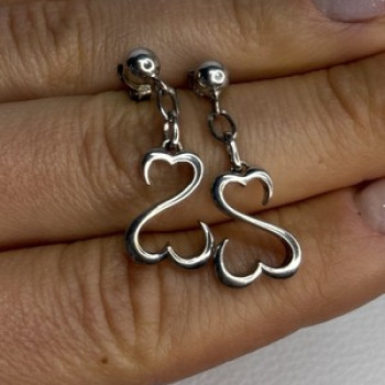 Beautiful 925 Sterling Silver Earrings Length 1.15 Inch