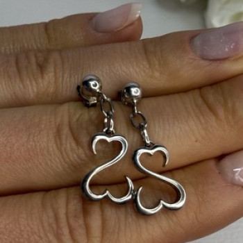 Beautiful 925 Sterling Silver Earrings Length 1.15 Inch