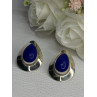 925 Sterling Silver Sodalite Earrings Length 0.95 Inch