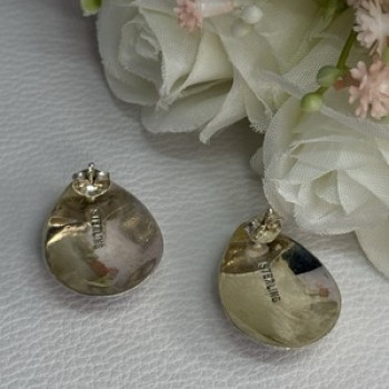 925 Sterling Silver Sodalite Earrings Length 0.95 Inch