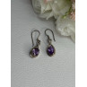 925 Sterling Silver Amethyst Earrings Length 1.20 Inch