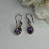 925 Sterling Silver Amethyst Earrings Length 1.20 Inch