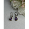 925 Sterling Silver Amethyst Earrings Length 1.20 Inch