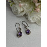 925 Sterling Silver Amethyst Earrings Length 1.20 Inch