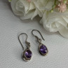 925 Sterling Silver Amethyst Earrings Length 1.20 Inch