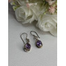 925 Sterling Silver Amethyst Earrings Length 1.20 Inch