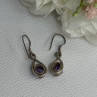 925 Sterling Silver Amethyst Earrings Length 1.20 Inch