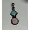 925 Sterling Silver Turquoise & Opal Pendant