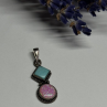 925 Sterling Silver Turquoise & Opal Pendant