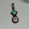 925 Sterling Silver Turquoise & Opal Pendant