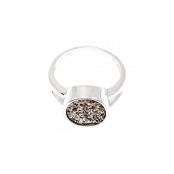 925 STERLING SILVER DRUZY PYRITE RING SIZE 10.5