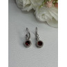 925 Sterling Silver Garnet Earrings Length 1.10 Inch