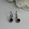 925 Sterling Silver Garnet Earrings Length 1.10 Inch