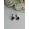 925 Sterling Silver Garnet Earrings Length 1.10 Inch