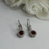 925 Sterling Silver Garnet Earrings Length 1.10 Inch