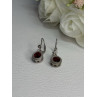925 Sterling Silver Garnet Earrings Length 1.10 Inch