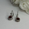925 Sterling Silver Garnet Earrings Length 1.10 Inch