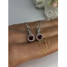 925 Sterling Silver Garnet Earrings Length 1.10 Inch