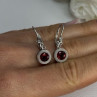 925 Sterling Silver Garnet Earrings Length 1.10 Inch