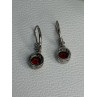 925 Sterling Silver Garnet Earrings Length 1.10 Inch