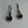 925 Sterling Silver Garnet Earrings Length 1.10 Inch