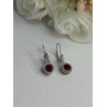 925 Sterling Silver Garnet Earrings Length 1.10 Inch