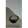 10K YELLOW GOLD SAPPHIRE & DIAMONDS RING SIZE 6