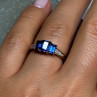 10K Yellow Gold Sapphire & Diamonds Ring Size 6