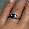 10K Yellow Gold Sapphire & Diamonds Ring Size 6