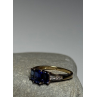 10K YELLOW GOLD SAPPHIRE & DIAMONDS RING SIZE 6